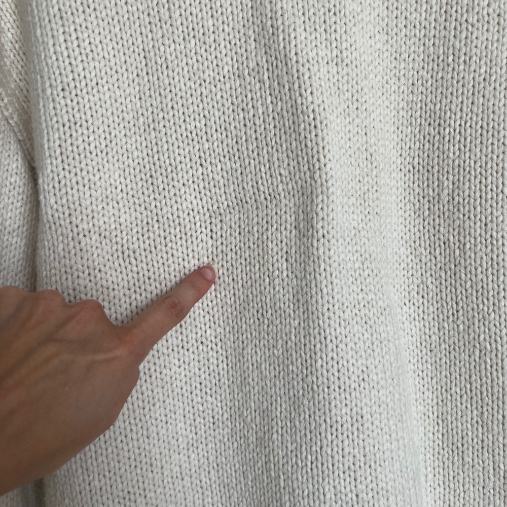 Jenni Kayne Cody Chunky Cream Knit Button Cardigan Front Pockets SZ M Minimalist - Picture 11 of 15